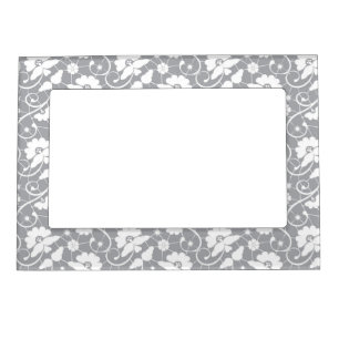 Floral Lace Pattern Magnetic Photo Frame