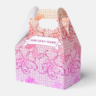 Floral Lace Pattern Pink and Orange Custom