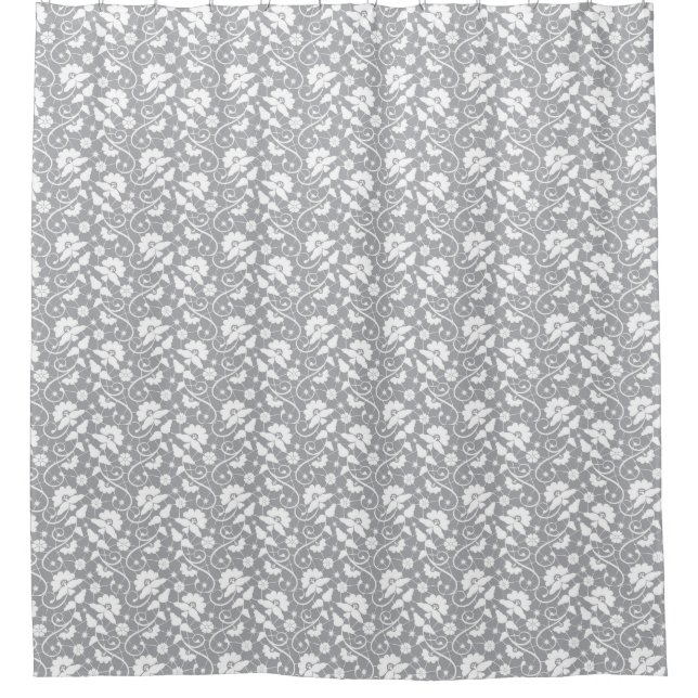Floral Lace Pattern Shower Curtain (Front)