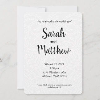 Floral Lace Wedding Invitation