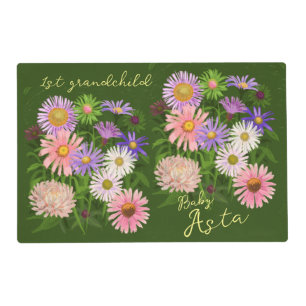 Floral Laminated Placemat 1st time grandmother 