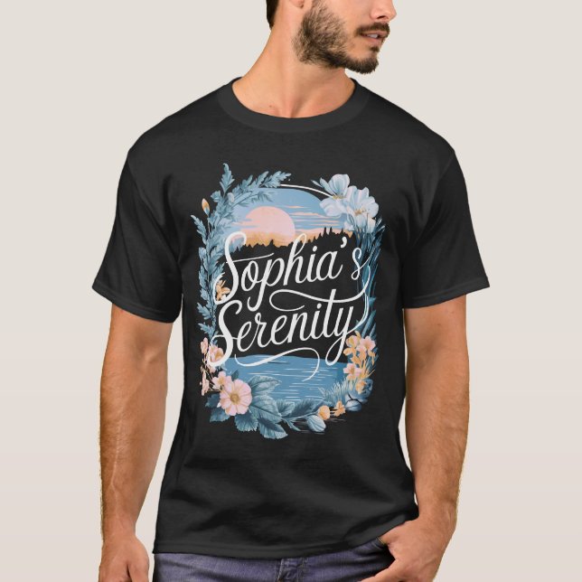 Floral Landscape 'Sophia's Serenity' T-Shirt - Tra (Front)