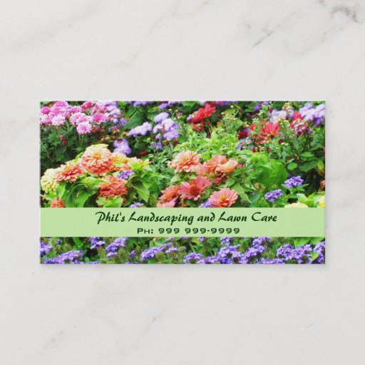 Customizable Floral Landscaping Business Card