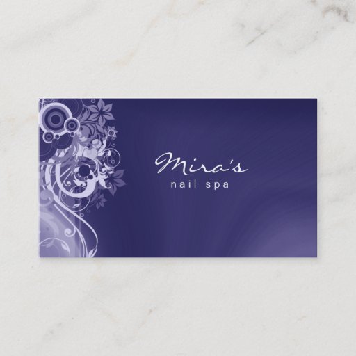 Customizable Floral Landscaping Business Card Retro Blue
