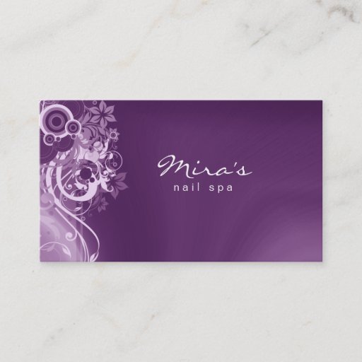 Customizable Floral Landscaping Business Card Retro Purple