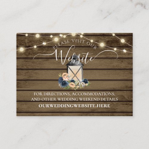 Floral Lantern Barn Wood Website Info  Business Card