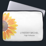 Floral Laptop Sleeve<br><div class="desc">This stylish Laptop Sleeve is decorated with a watercolor yellow sunflower. 
Easily customizable.
Click the "customize further" link to change text size,  font and color if you wish.
Because we create our own artwork you won't find this exact image from other designers.
Original Watercolor © Michele Davies.</div>