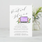 Floral Laptop Virtual Bridal Shower Invitation (Standing Front)