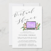 Floral Laptop Virtual Bridal Shower Invitation (Front)