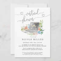 Floral Laptop | Virtual Bridal Shower Invitation