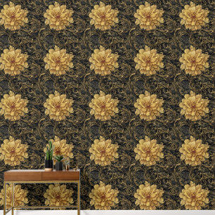 Floral large flower ornate country vintage pattern wallpaper