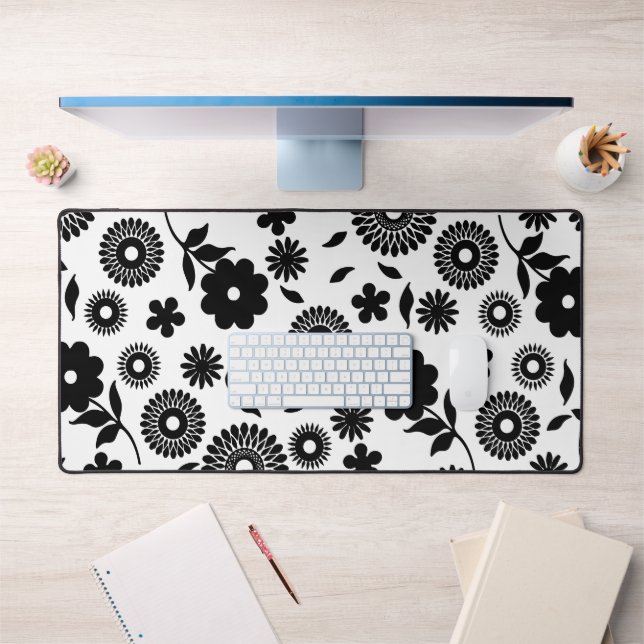 Floral Large Mouse Pad | Girls Cute Desk Mat (Office 1)