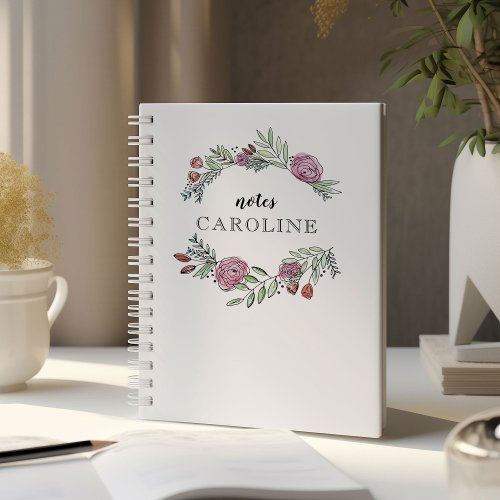 Floral Laurel Personalized Notebook