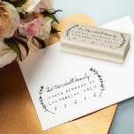 Floral Laurels Personalized Address Rubber Stamp<br><div class="desc">Hand drawn floral branches flank the name and address. Customize to change fonts.</div>