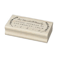 Floral Laurels Personalized Address Rubber Stamp