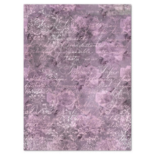 French Vintage Pink Floral Decoupage Tissue Paper