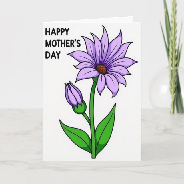 Floral Lavender Bloom Greeting Card (Front)