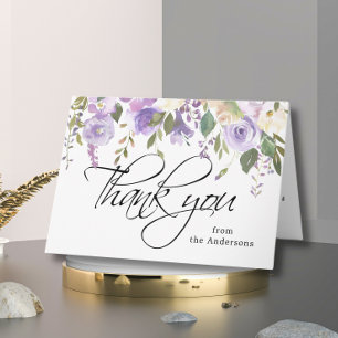 Floral Lavender Funeral Sympathy Thank You Photo Card