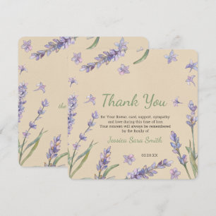 Floral Lavender Greenery Thank You Memorial Card