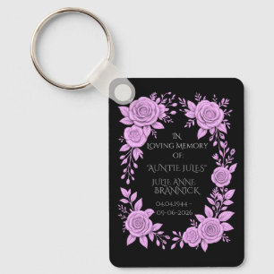 FLORAL LAVENDER. IN LOVING MEMORY KEEPSAKE,  KEYCHAIN