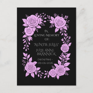 Floral Lavender in memorial Keepsake postcard