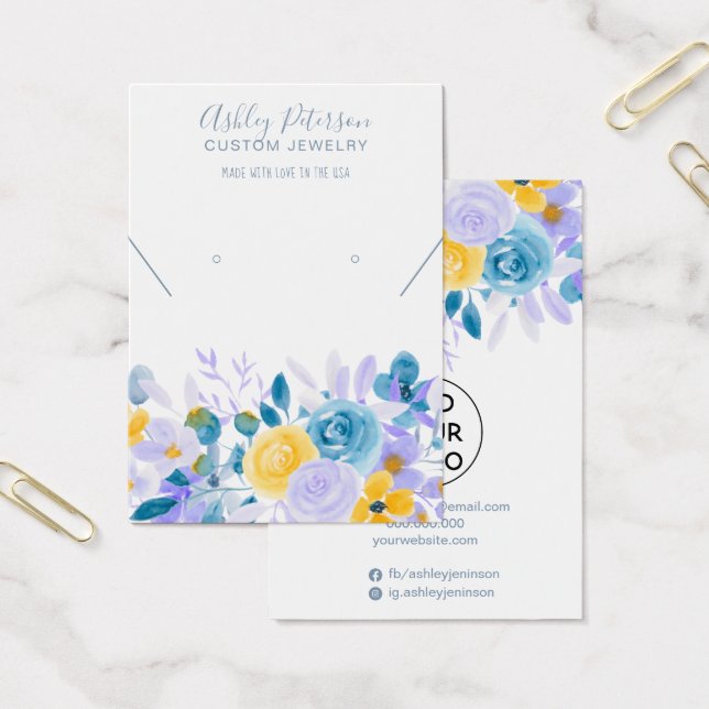 Floral lavender jewelry earring necklace display (Office)