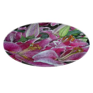 FLORAL/LAVENDER-PINK, PINK AND GREEN COLORS/DAYLIL