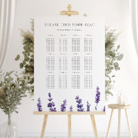 Floral Lavender Wedding Seating Chart Sign