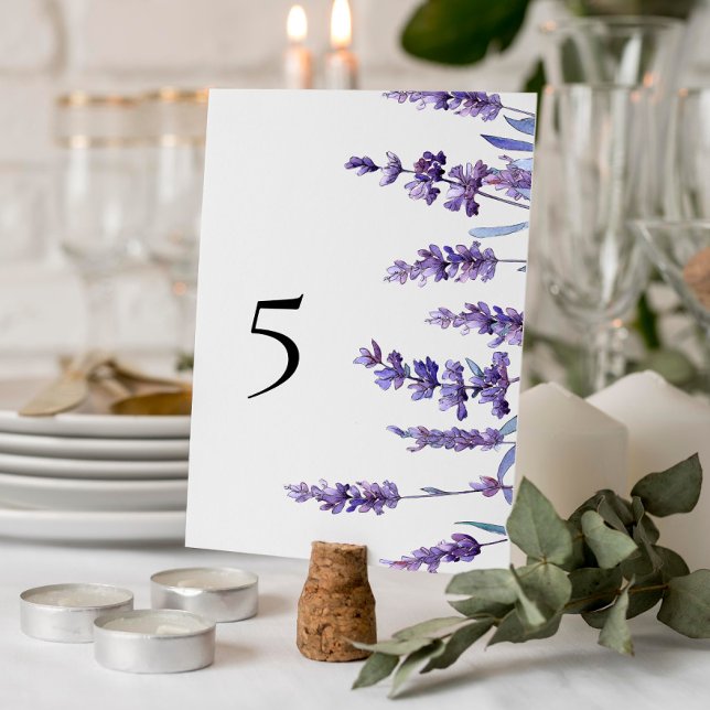 Floral Lavender Wedding Table Number (Creator Uploaded)