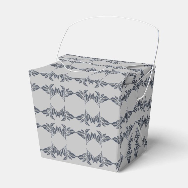 Floral Leaf Design Favor Boxes (Front Side)