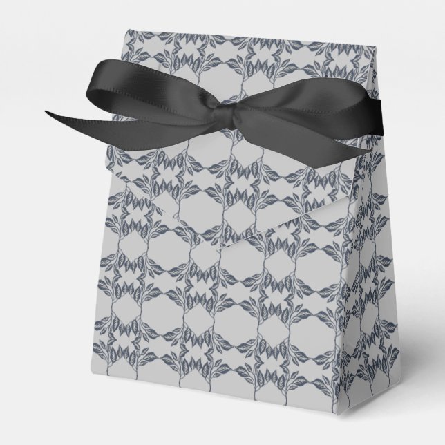 Floral Leaf Design Favor Boxes (Front Side)