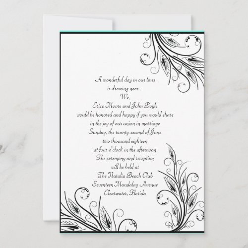 Floral Leaf Wedding Invitations