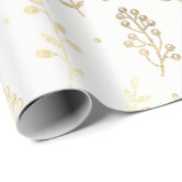 Elegant Forest Green Gold Foil Leaves Wrapping Paper