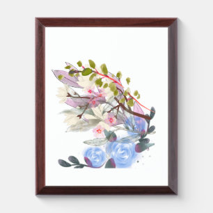Floral Leaves Art – Elegant Flowers and Botanical Award Plaque