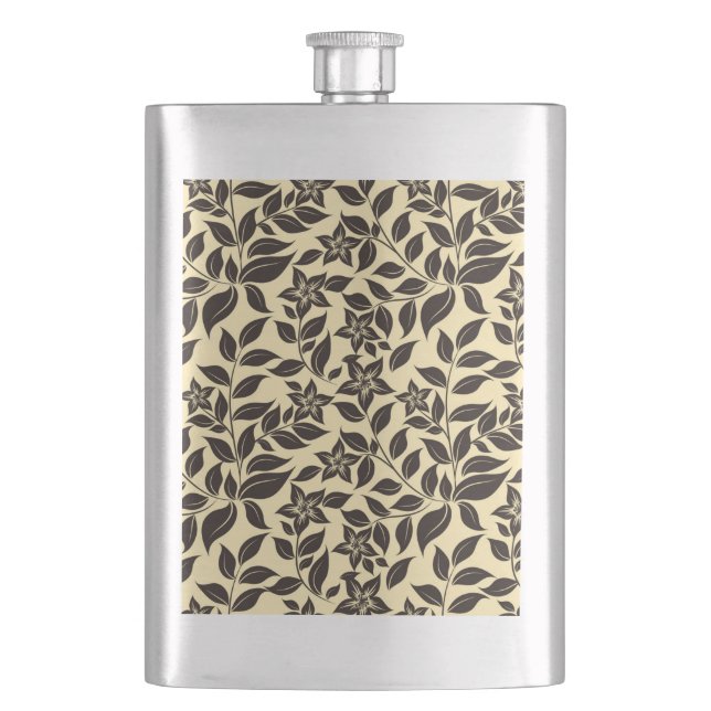 Floral Leaves Pattern-23756 Flask (Front)