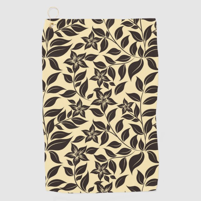 Floral Leaves Pattern-23756 Golf Towel (Front)