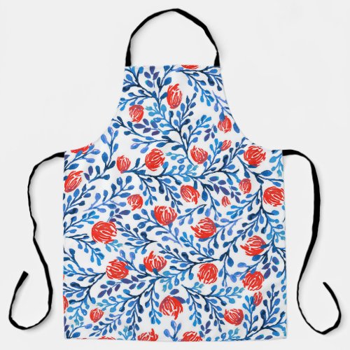 Floral Leaves Seamless Nature Pattern Apron