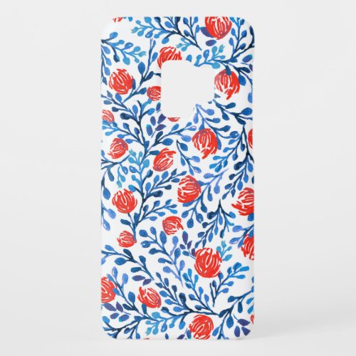 Floral Leaves Seamless Nature Pattern Case_Mate Samsung Galaxy S9 Case