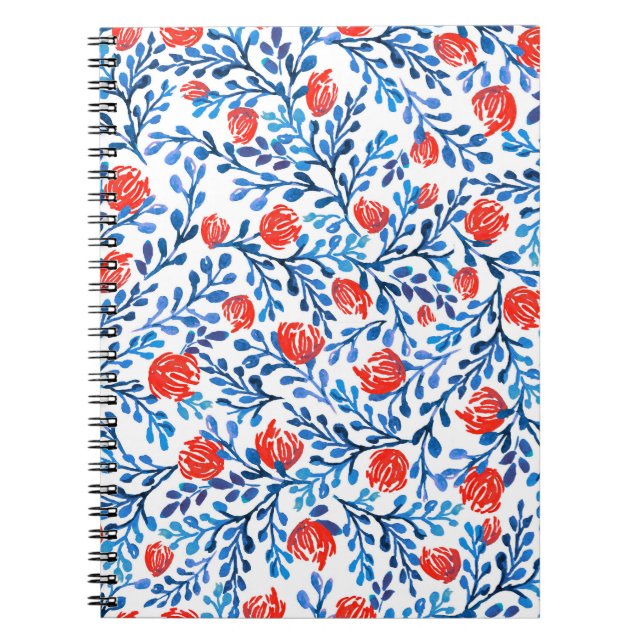 Floral Leaves: Seamless Nature Pattern Notebook (Front)