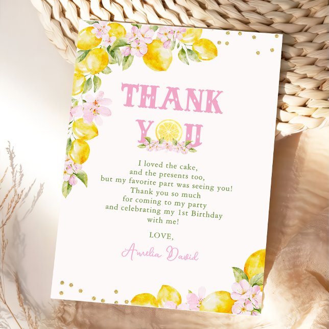 Floral Lemon Birthday Thank You Card (Creator Uploaded)