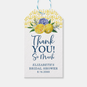 Floral Lemon Bridal Shower Thank You Gift Tag