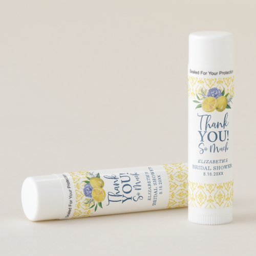 Floral Lemon Bridal Shower Thank You Lip Balm