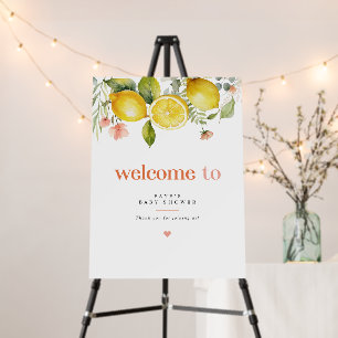 Floral Lemon Citrus Baby Shower Welcome Sign