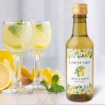 Floral Lemon Limoncello Wedding Mini Bottle Label<br><div class="desc">Elegant Watercolor Yellow Floral Greenery Lemon Limoncello Wedding Mini Bottle Labels</div>