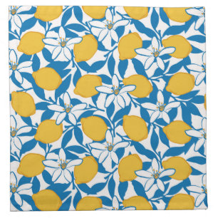 Floral Lemon Sketch Hand Drawn - Cloth Napkin