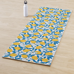 Floral Lemon Sketch Hand Drawn -  Yoga Mat