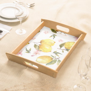 Floral Lemon Tuscany Style Serving Tray
