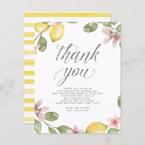 Floral Lemon Wreath Bridal Shower Thank You