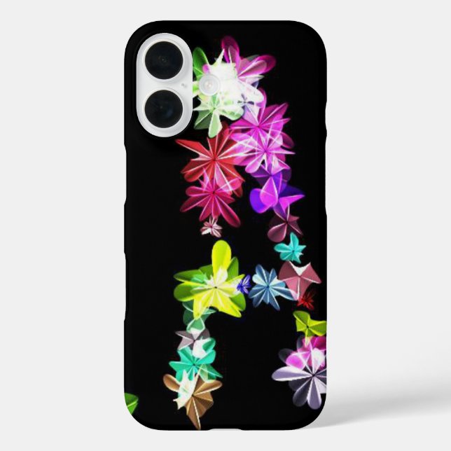 Floral Letter A Art Print Case-Mate iPhone Case (Back)