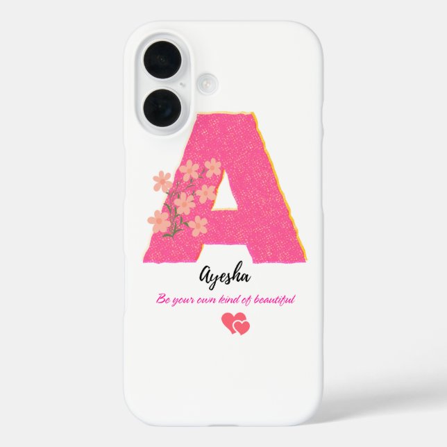 floral letter a iphone 16 case/elegent monogram  Case-Mate iPhone case (Back)